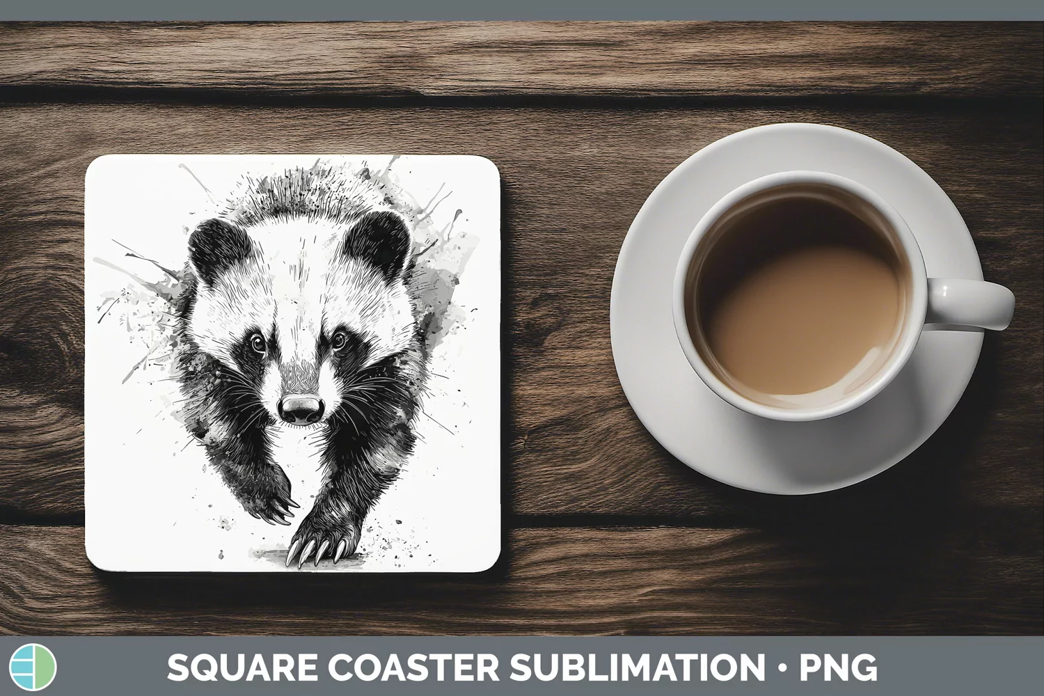 GorgeousWatercolor Splash Square Coaster design.