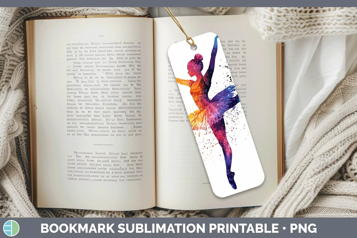 GorgeousWatercolor Splash Bookmark design.