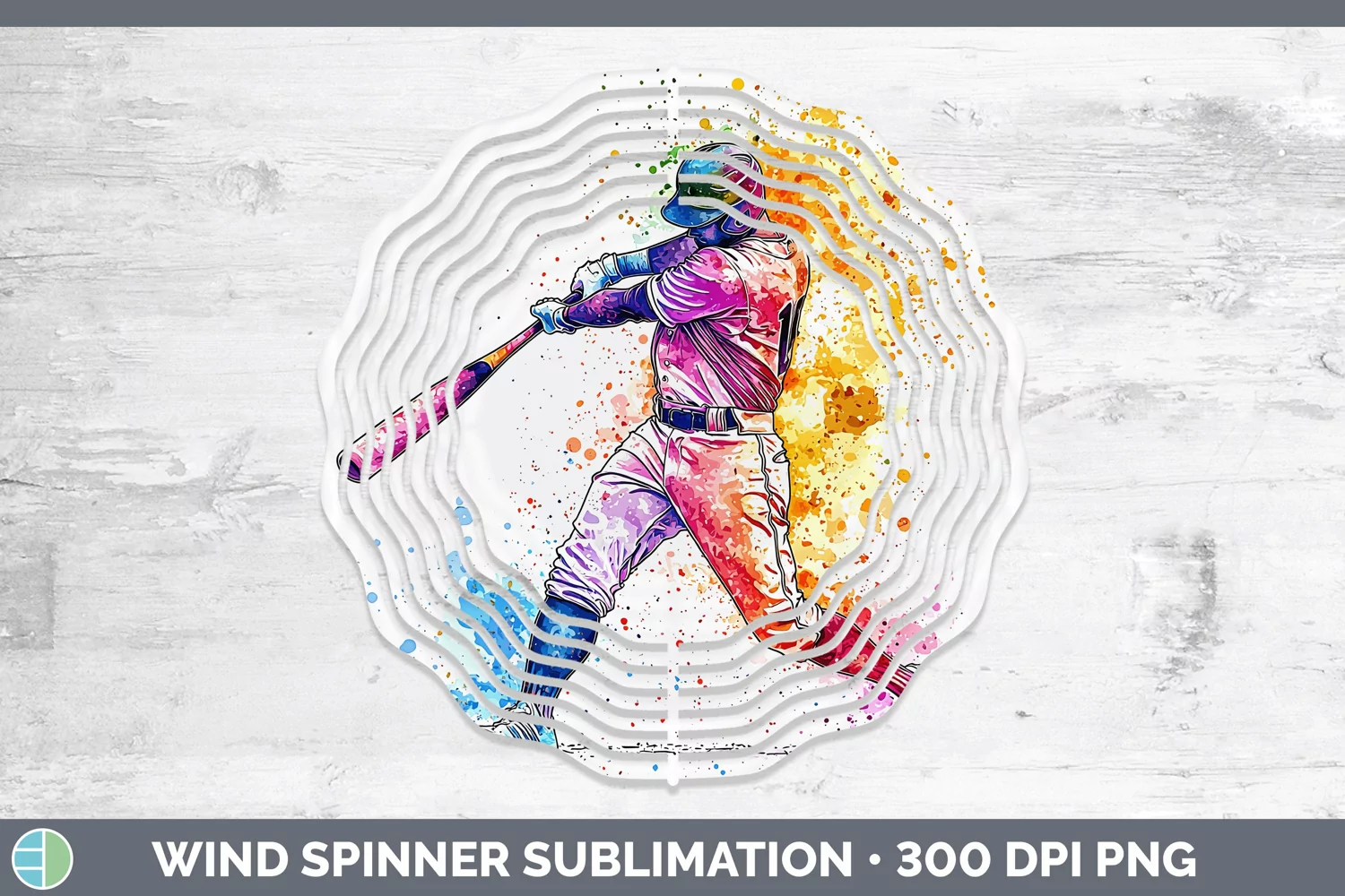GorgeousWatercolor Splash Wind Spinner design.
