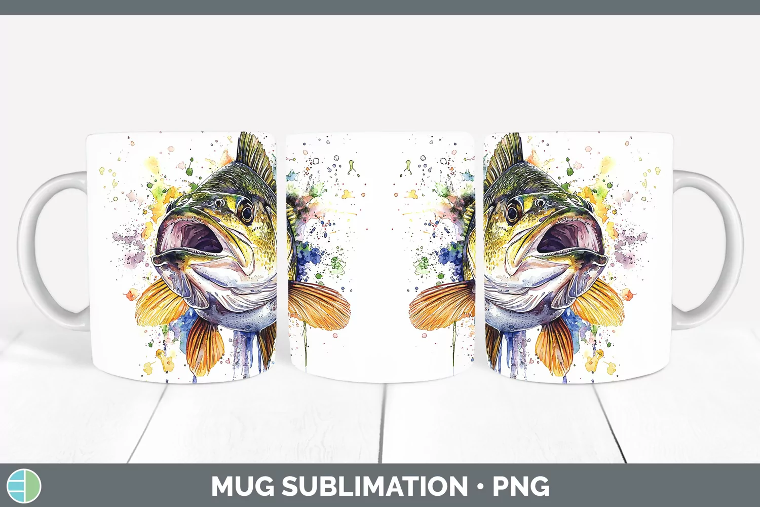 GorgeousWatercolor Splash Mug Wrap design.