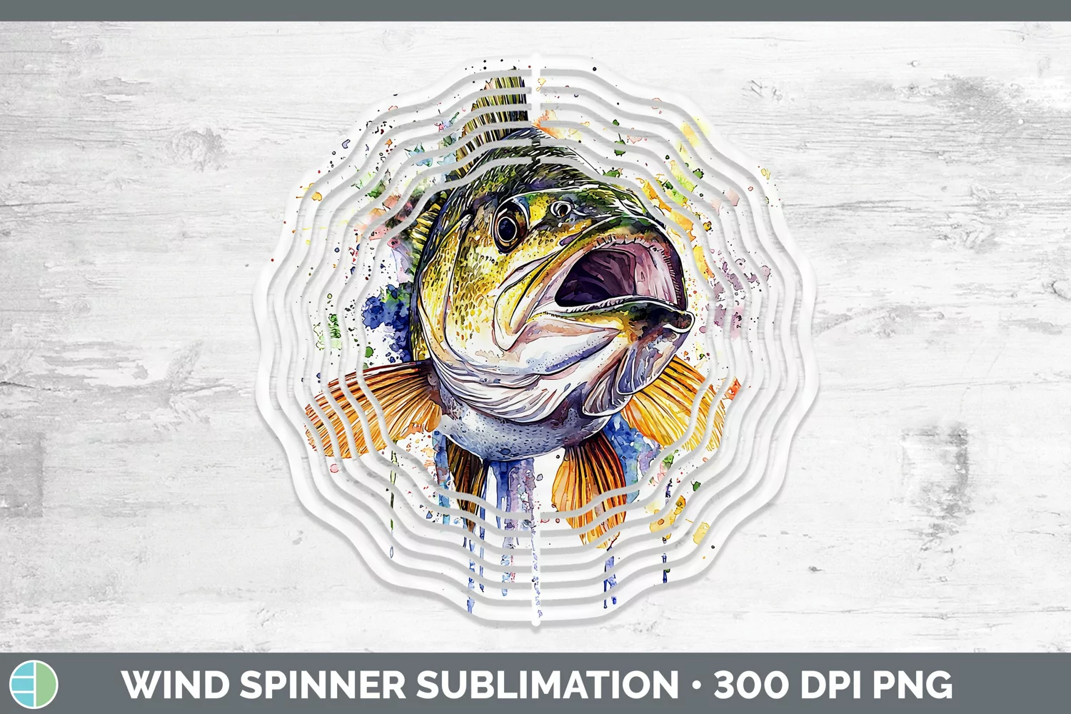 GorgeousWatercolor Splash Wind Spinner design.