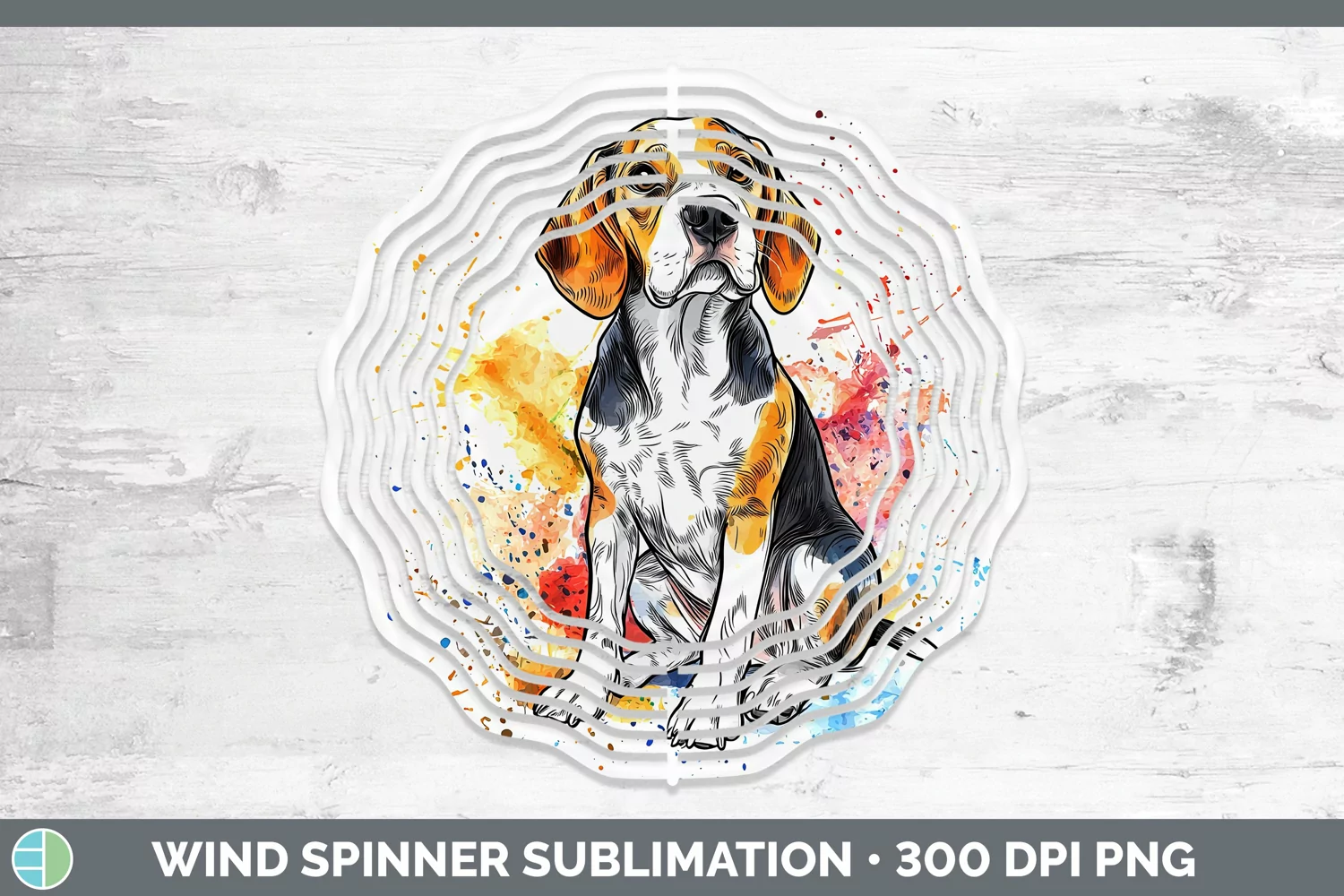 GorgeousWatercolor Splash Wind Spinner design.