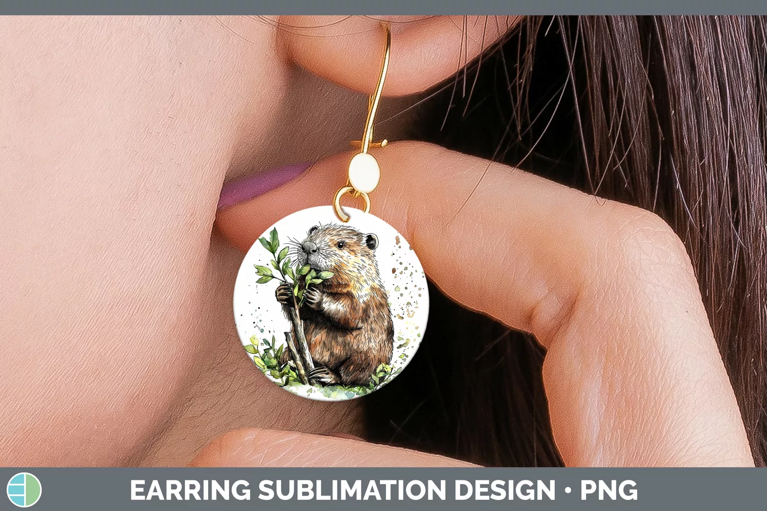GorgeousWatercolor Splash Round Earrings design.