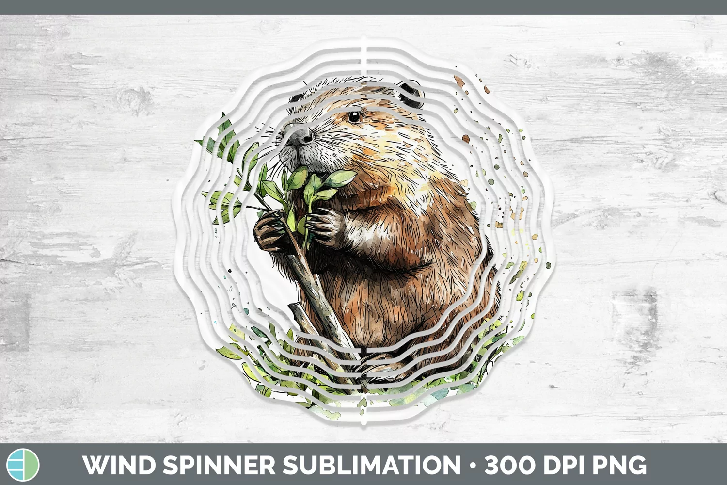 GorgeousWatercolor Splash Wind Spinner design.