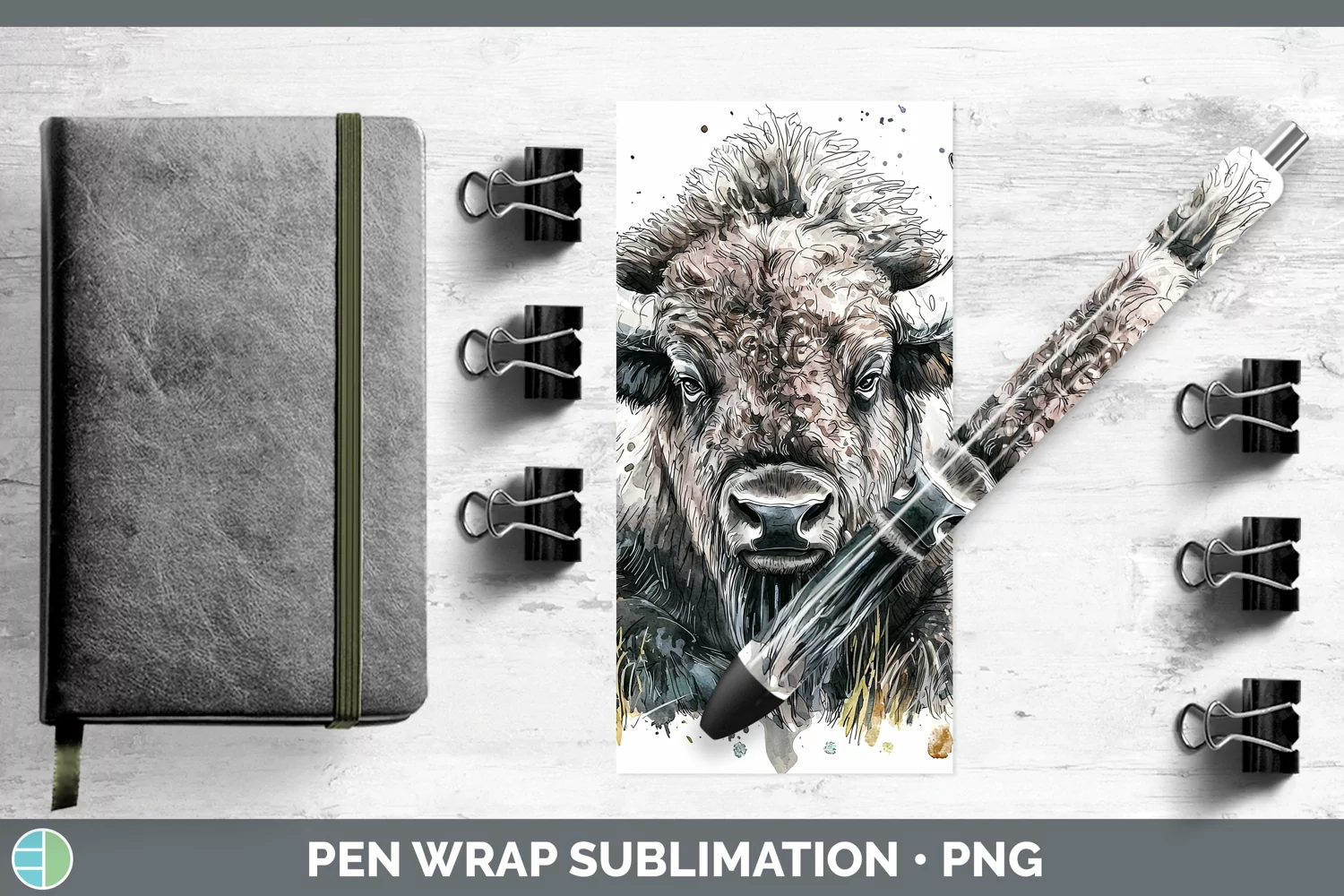 GorgeousWatercolor Splash Pen Wrap design.