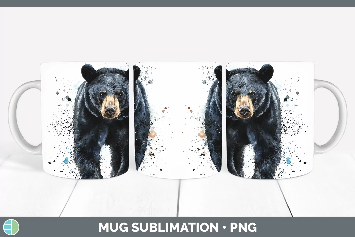 GorgeousWatercolor Splash Mug Wrap design.