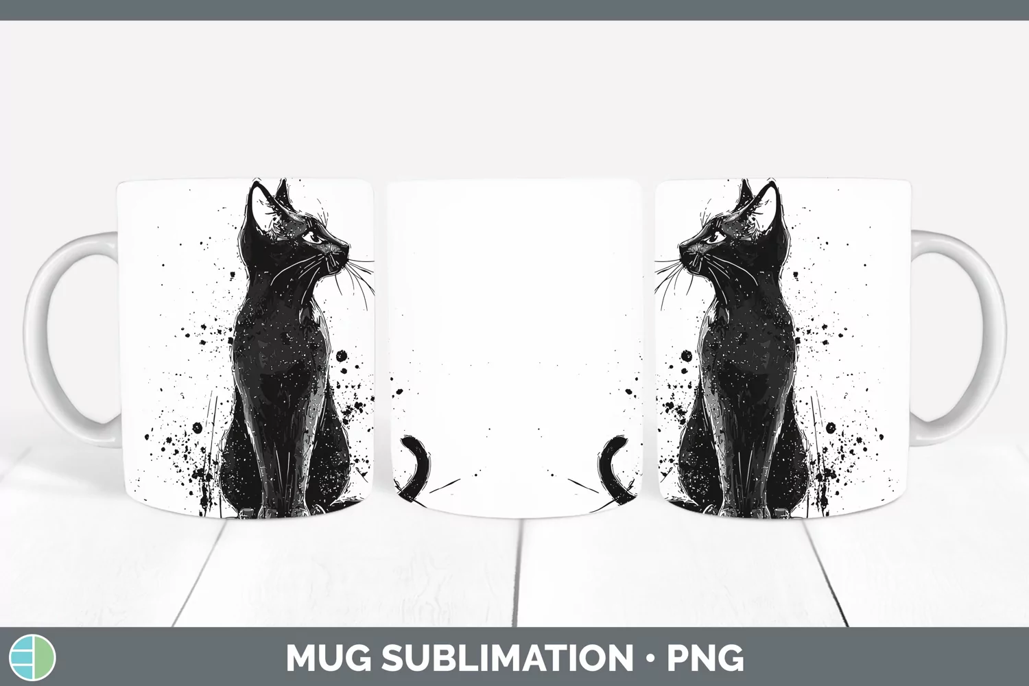 GorgeousWatercolor Splash Mug Wrap design.