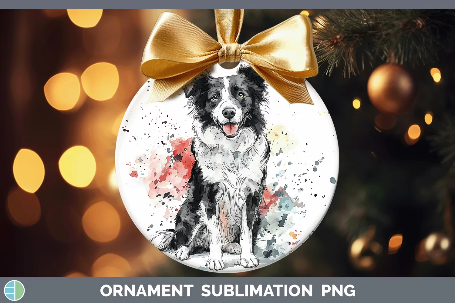 GorgeousWatercolor Splash Ornament design.