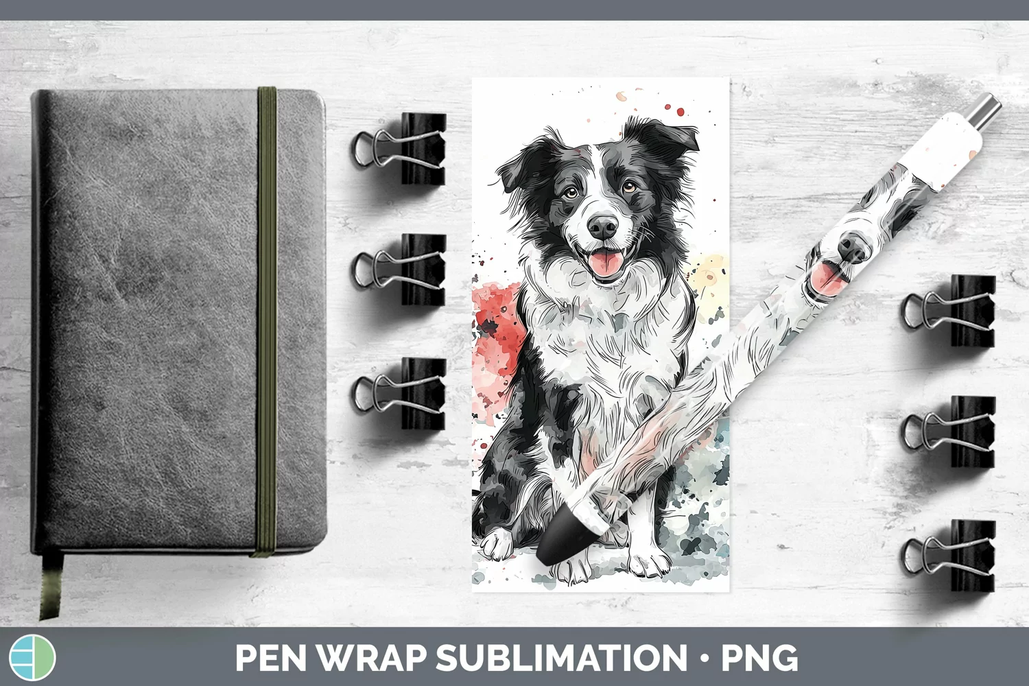 GorgeousWatercolor Splash Pen Wrap design.