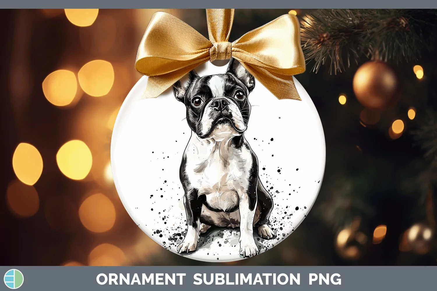 GorgeousWatercolor Splash Ornament design.