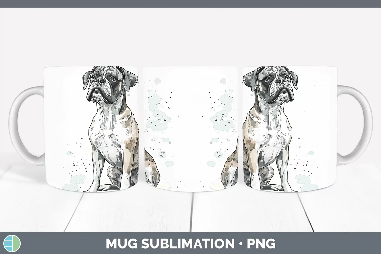 GorgeousWatercolor Splash Mug Wrap design.
