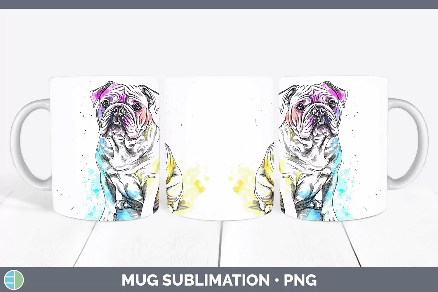 GorgeousWatercolor Splash Mug Wrap design.