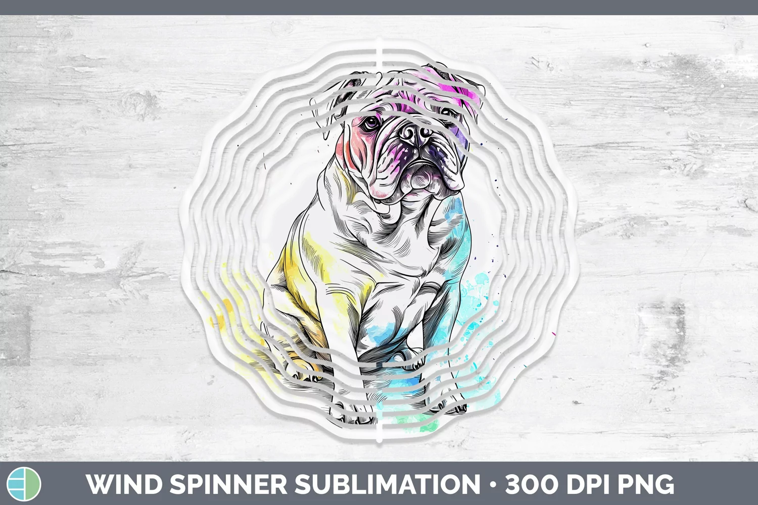 GorgeousWatercolor Splash Wind Spinner design.