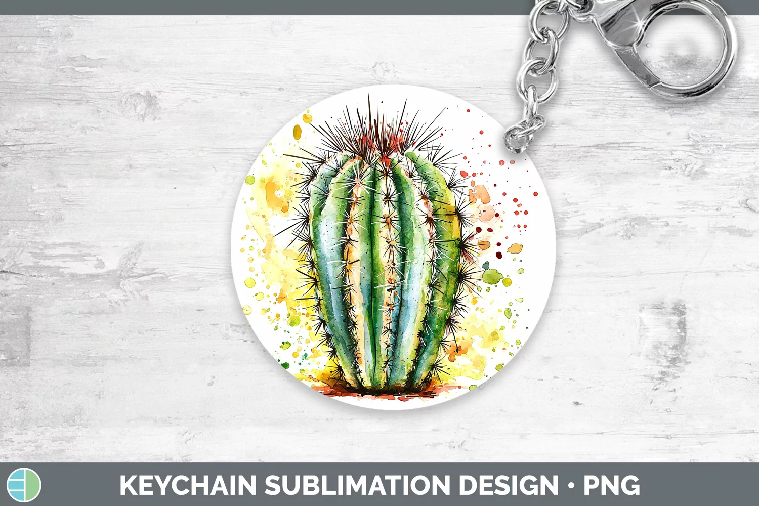 GorgeousWatercolor Splash Keychain design.