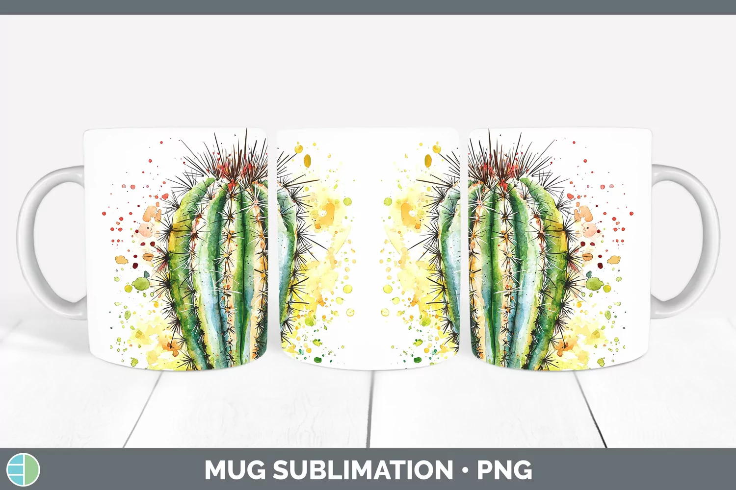 GorgeousWatercolor Splash Mug Wrap design.