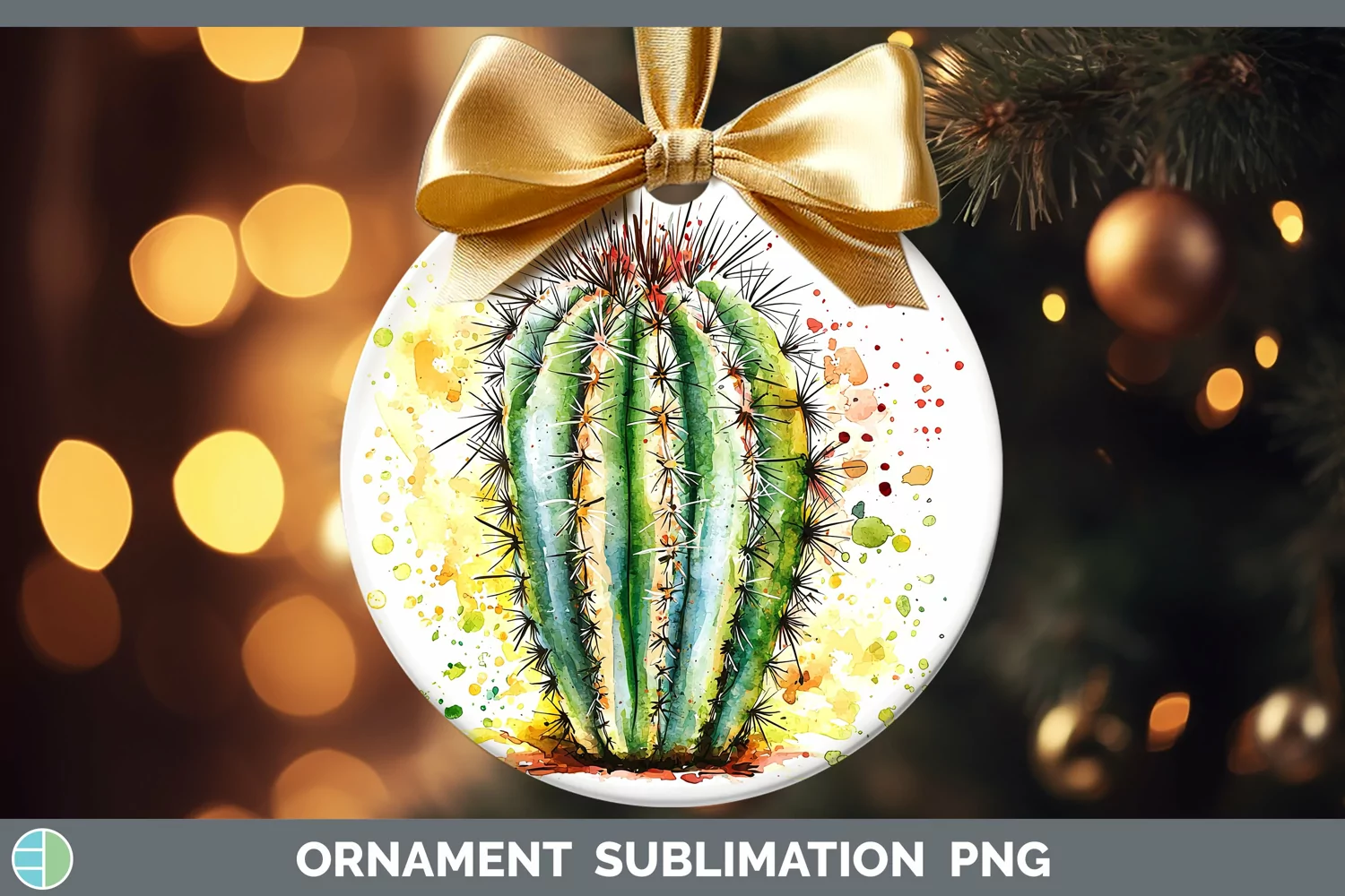 GorgeousWatercolor Splash Ornament design.