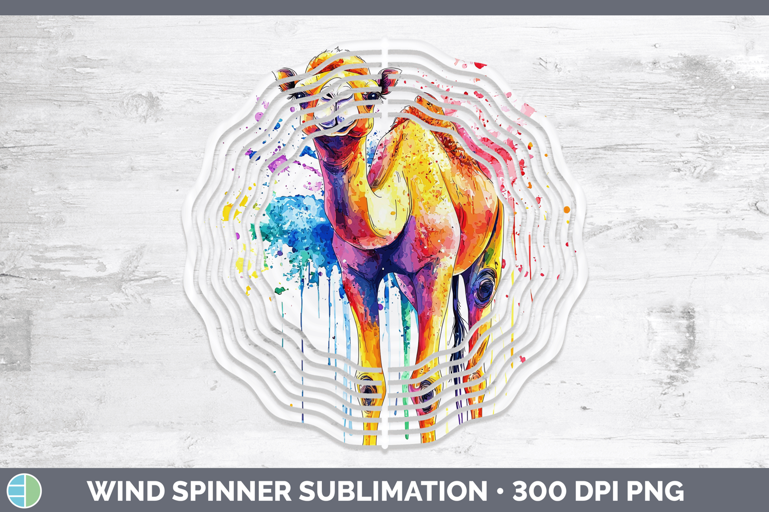 GorgeousWatercolor Splash Wind Spinner design.