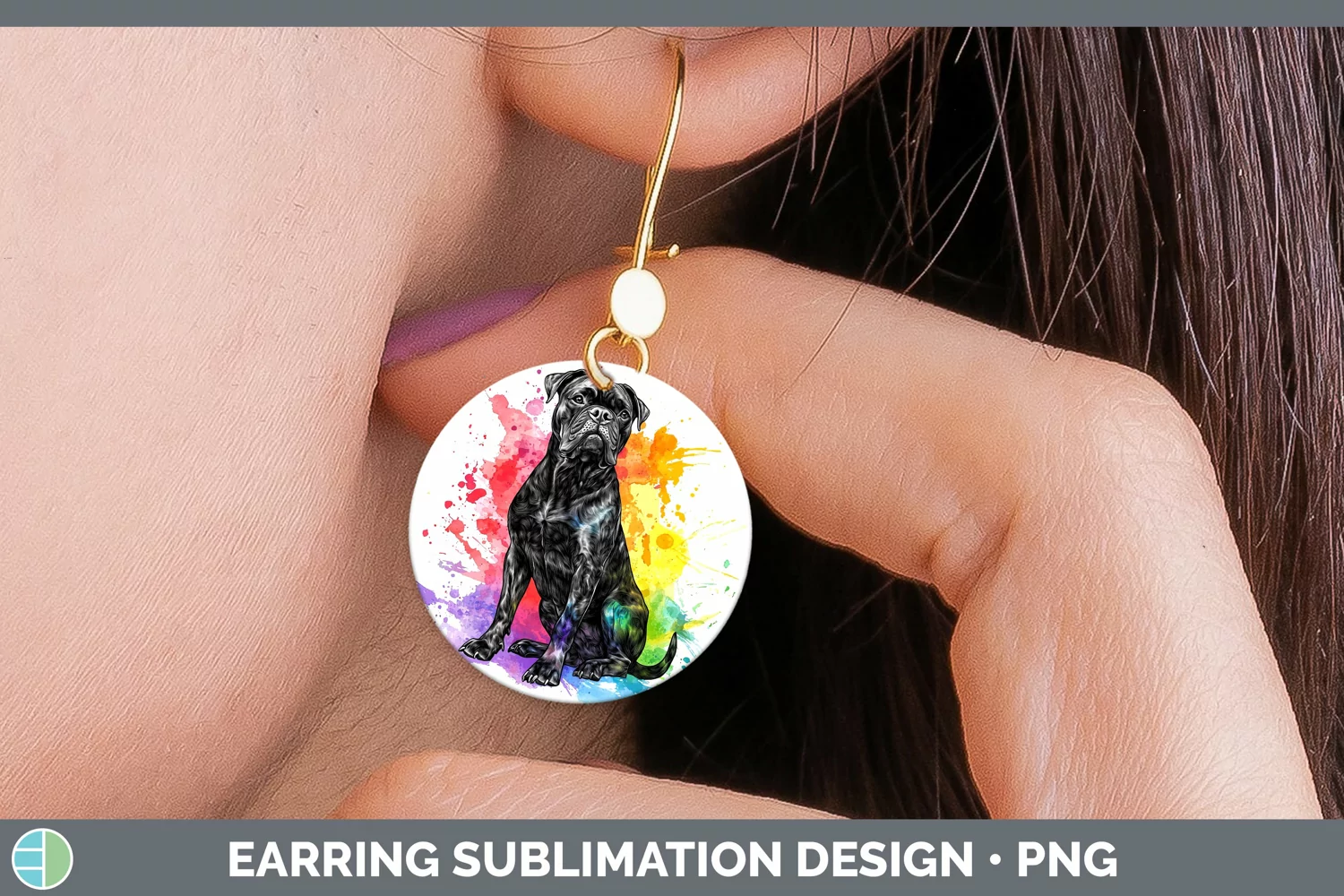 GorgeousWatercolor Splash Round Earrings design.