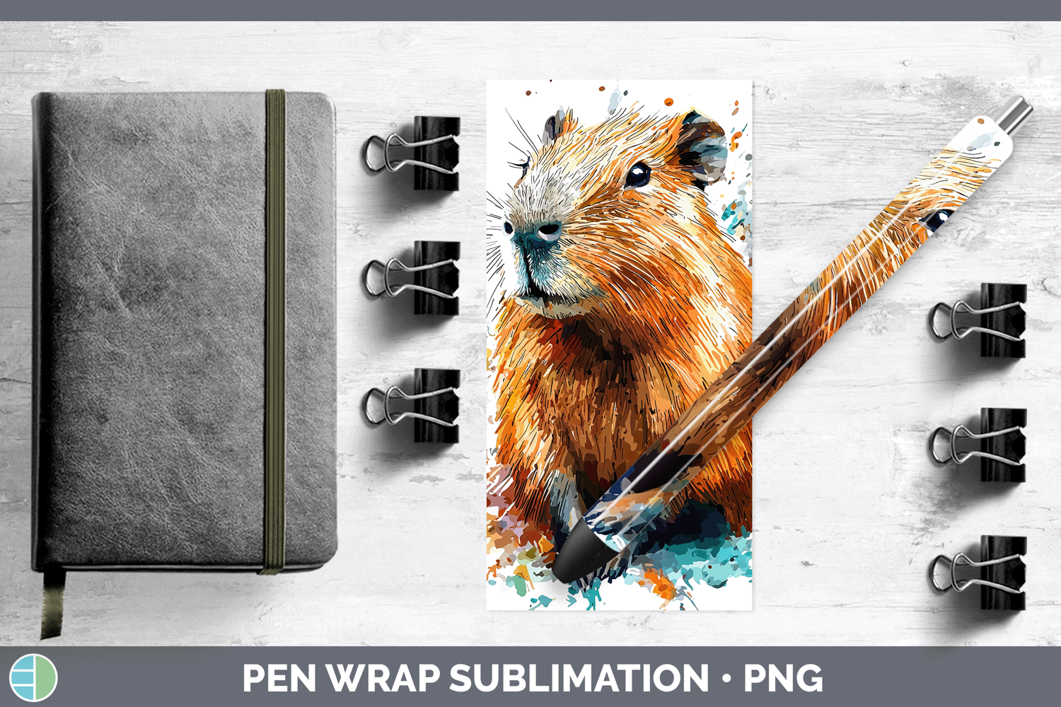 GorgeousWatercolor Splash Pen Wrap design.