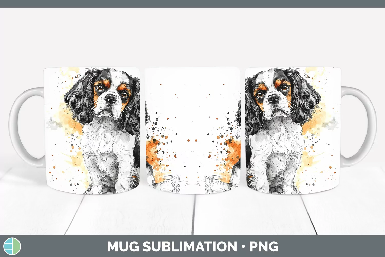 GorgeousWatercolor Splash Mug Wrap design.