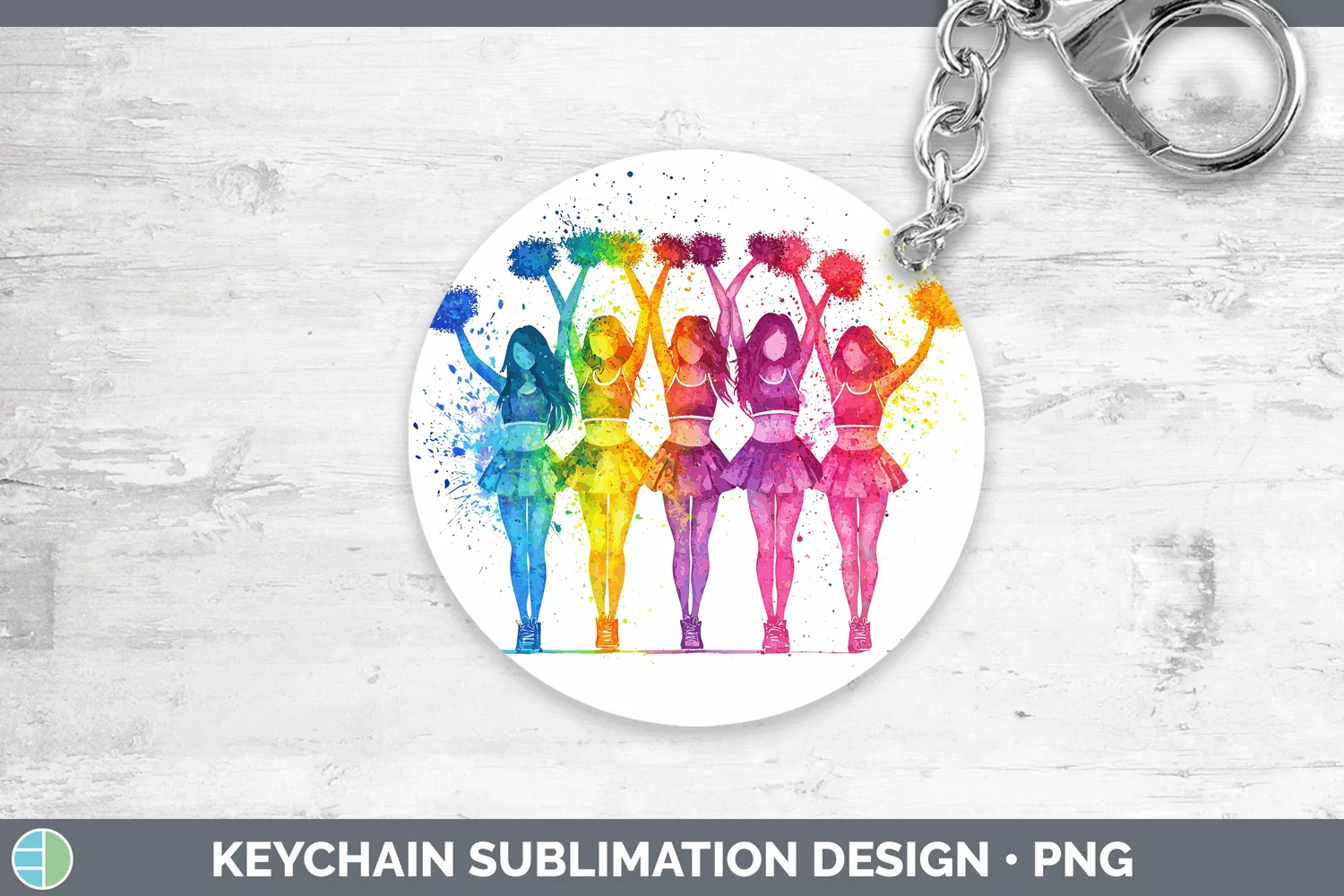 GorgeousWatercolor Splash Keychain design.