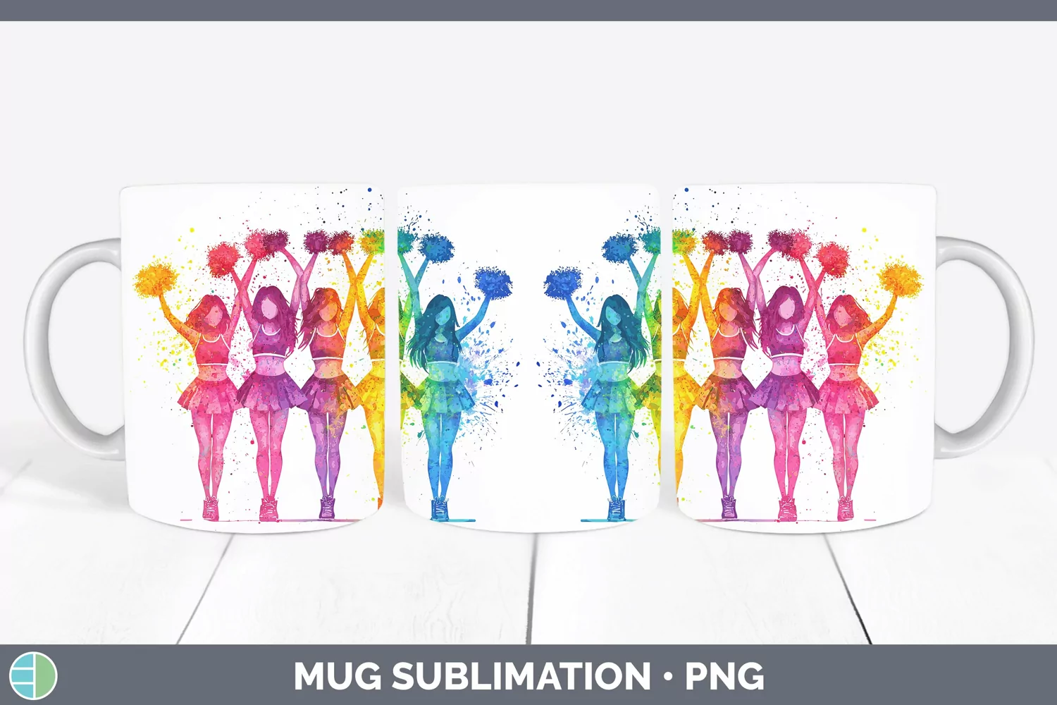 GorgeousWatercolor Splash Mug Wrap design.