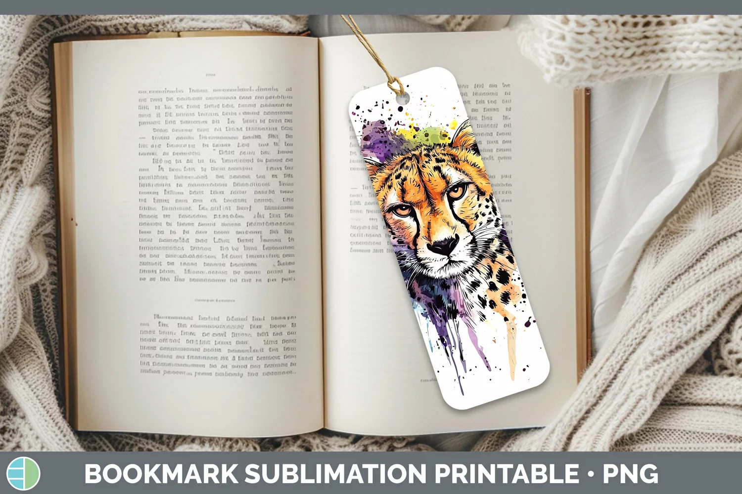GorgeousWatercolor Splash Bookmark design.