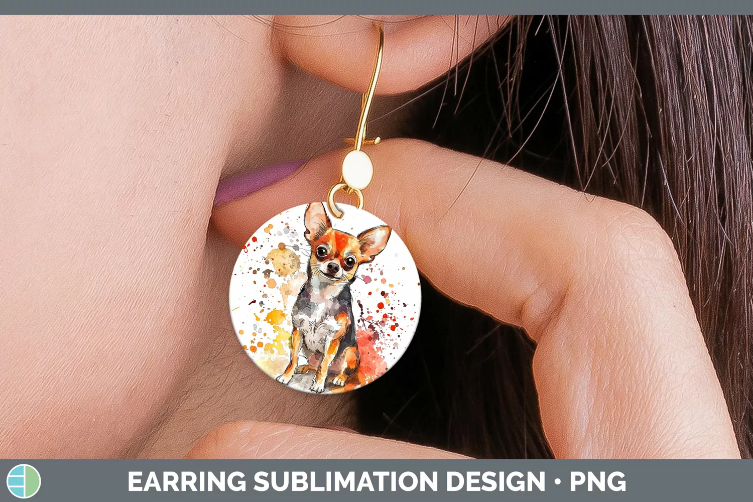 GorgeousWatercolor Splash Round Earrings design.