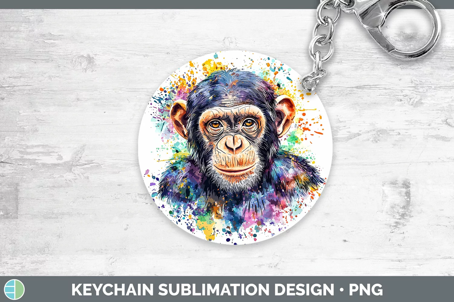 GorgeousWatercolor Splash Keychain design.