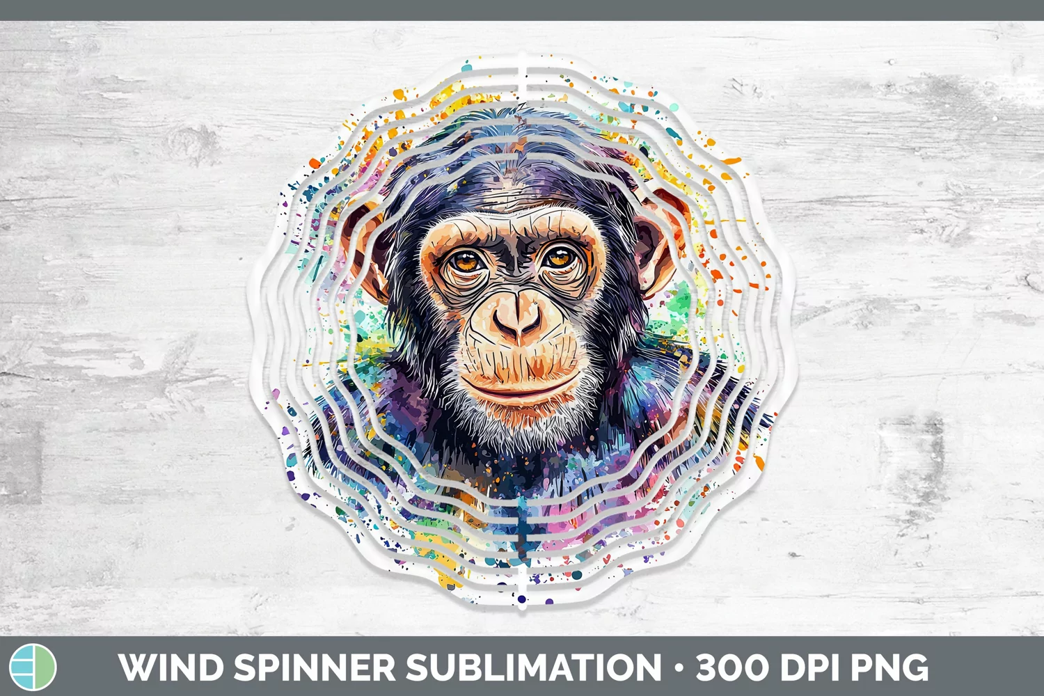 GorgeousWatercolor Splash Wind Spinner design.