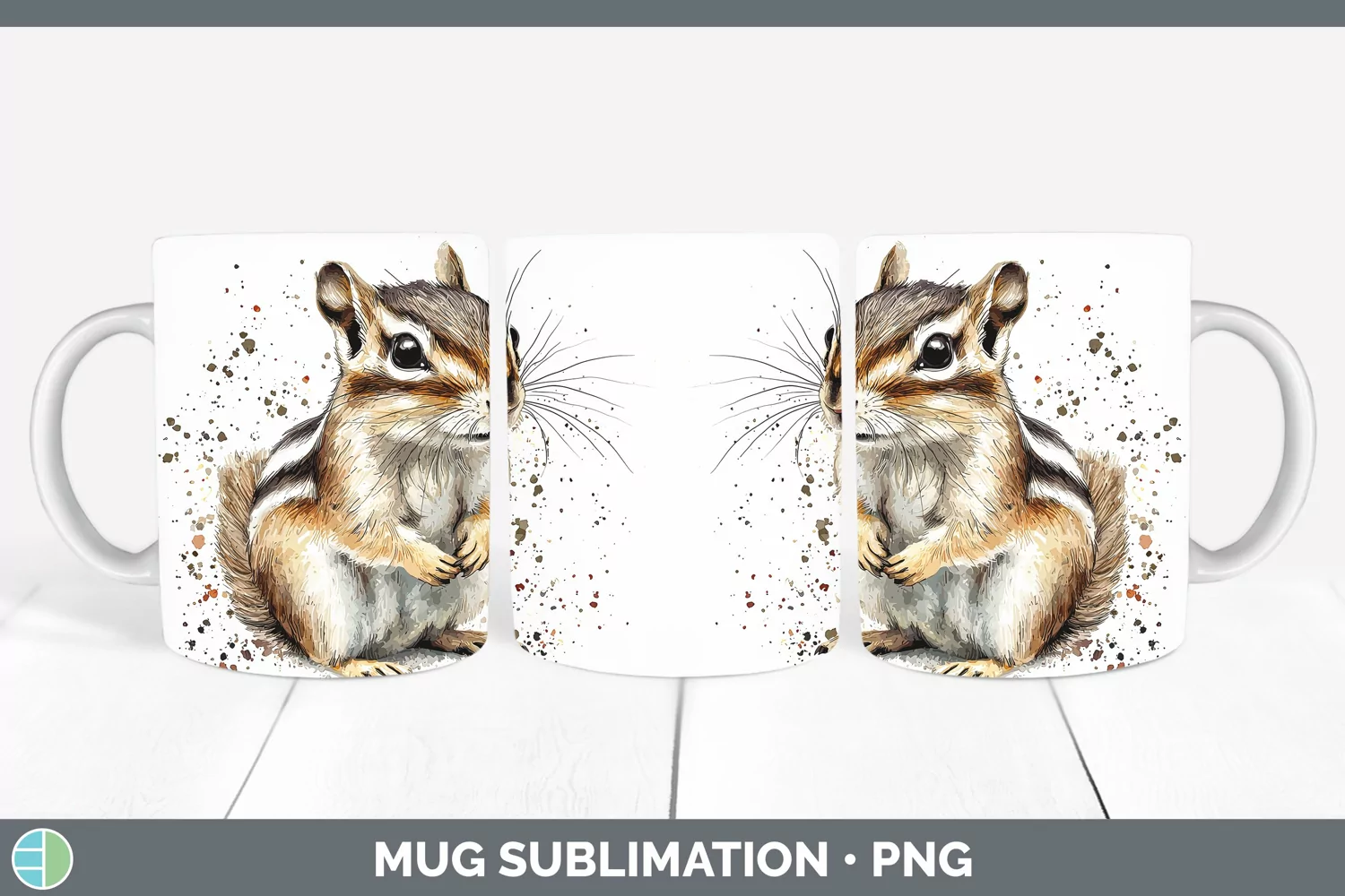 GorgeousWatercolor Splash Mug Wrap design.