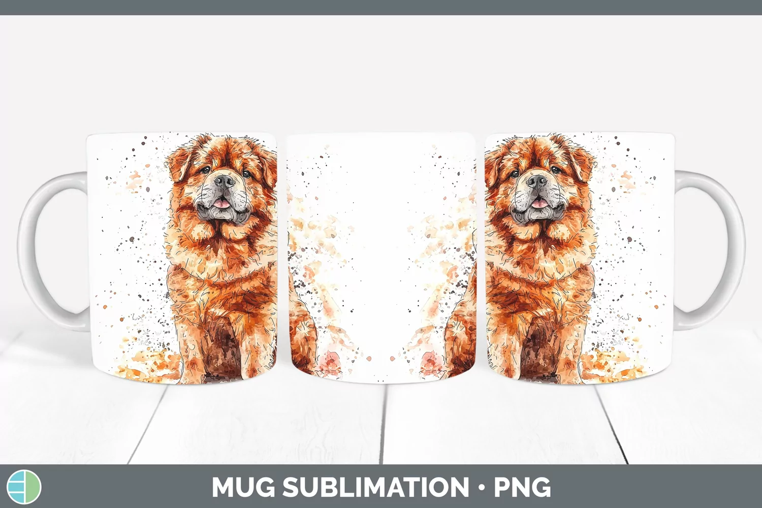 GorgeousWatercolor Splash Mug Wrap design.