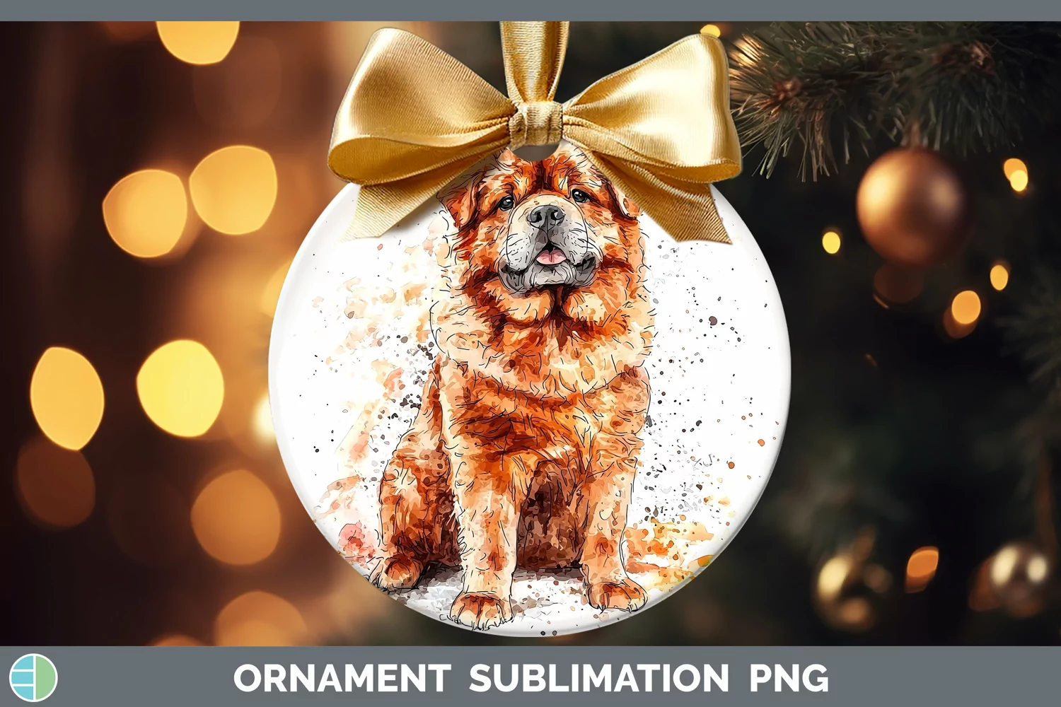 GorgeousWatercolor Splash Ornament design.