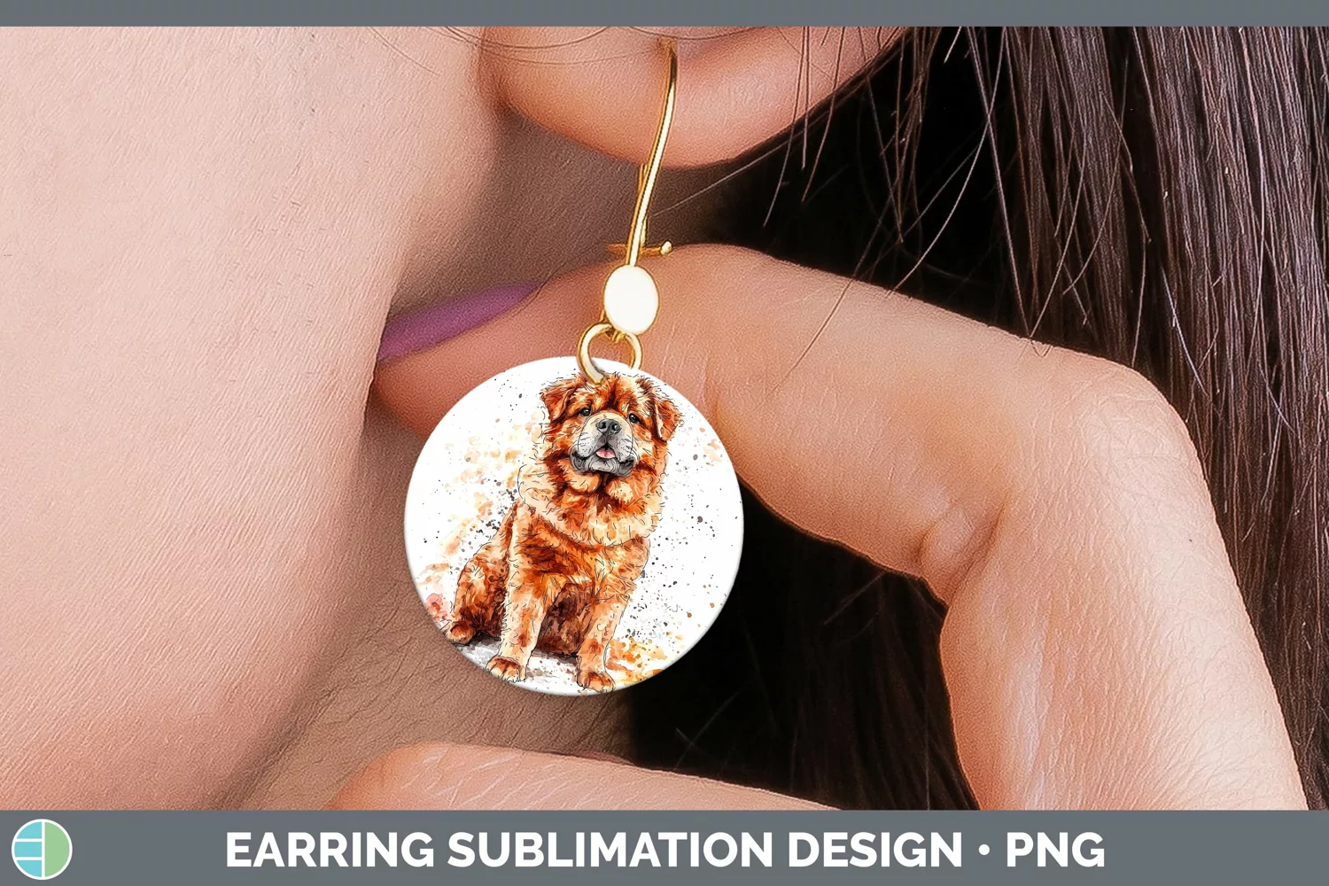 GorgeousWatercolor Splash Round Earrings design.