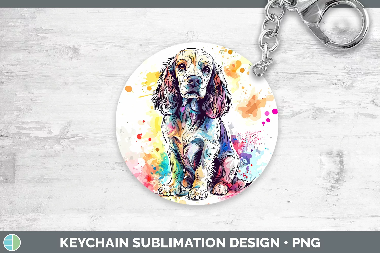 GorgeousWatercolor Splash Keychain design.