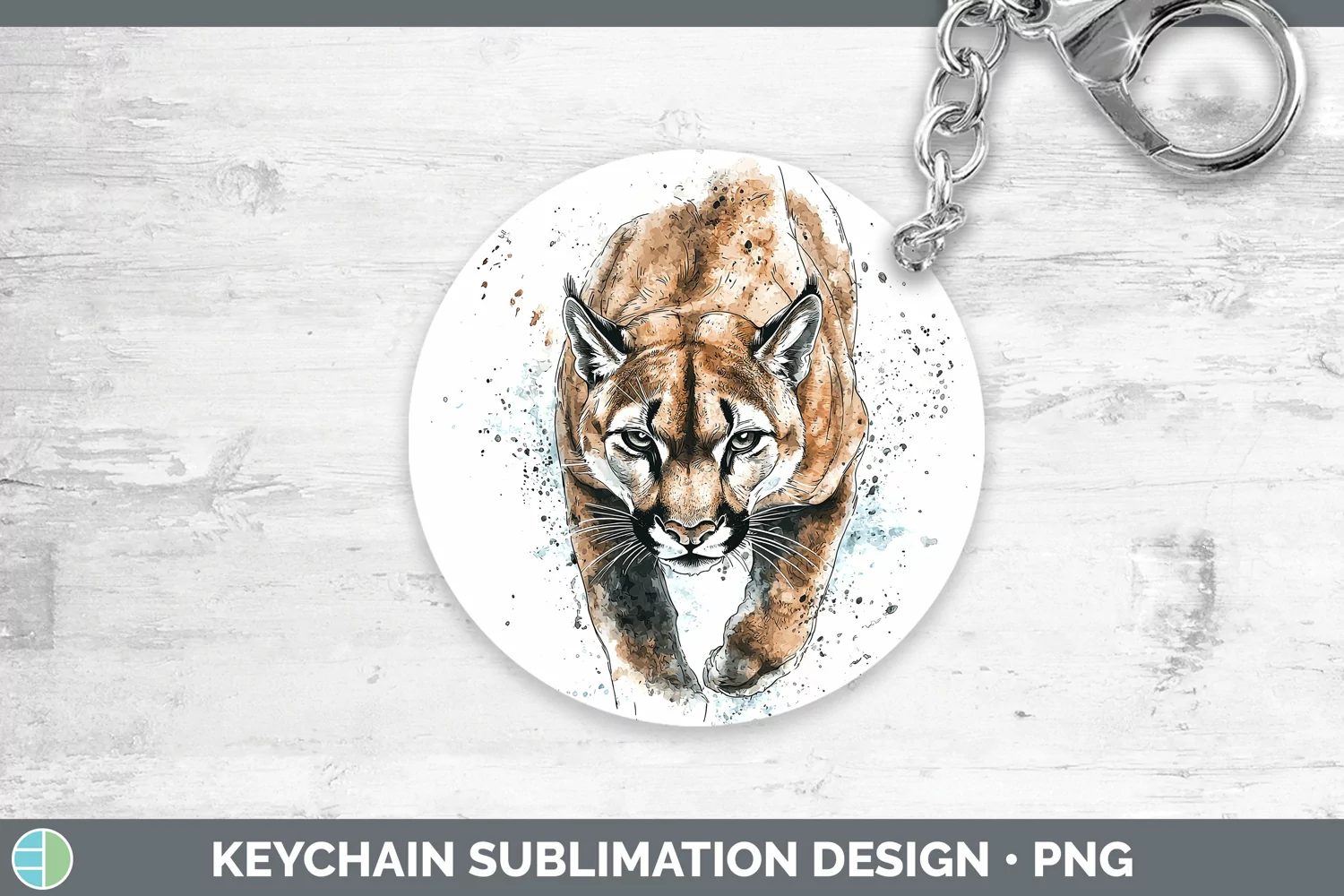 GorgeousWatercolor Splash Keychain design.