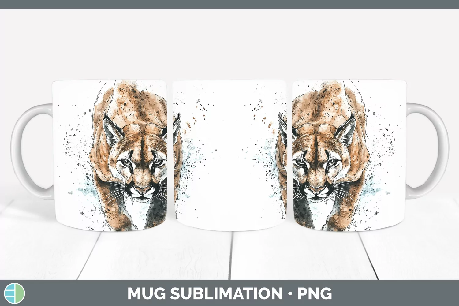 GorgeousWatercolor Splash Mug Wrap design.