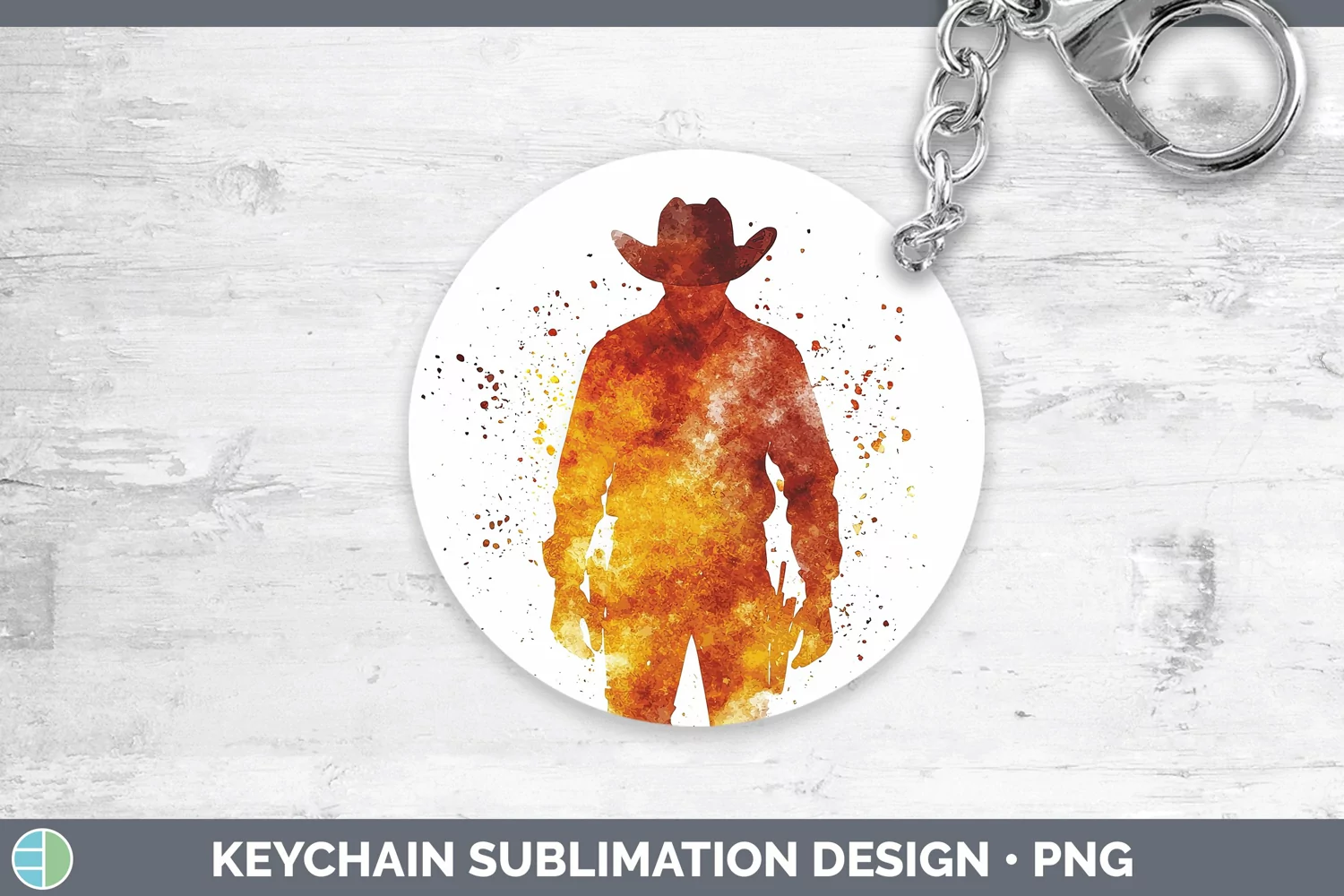 GorgeousWatercolor Splash Keychain design.