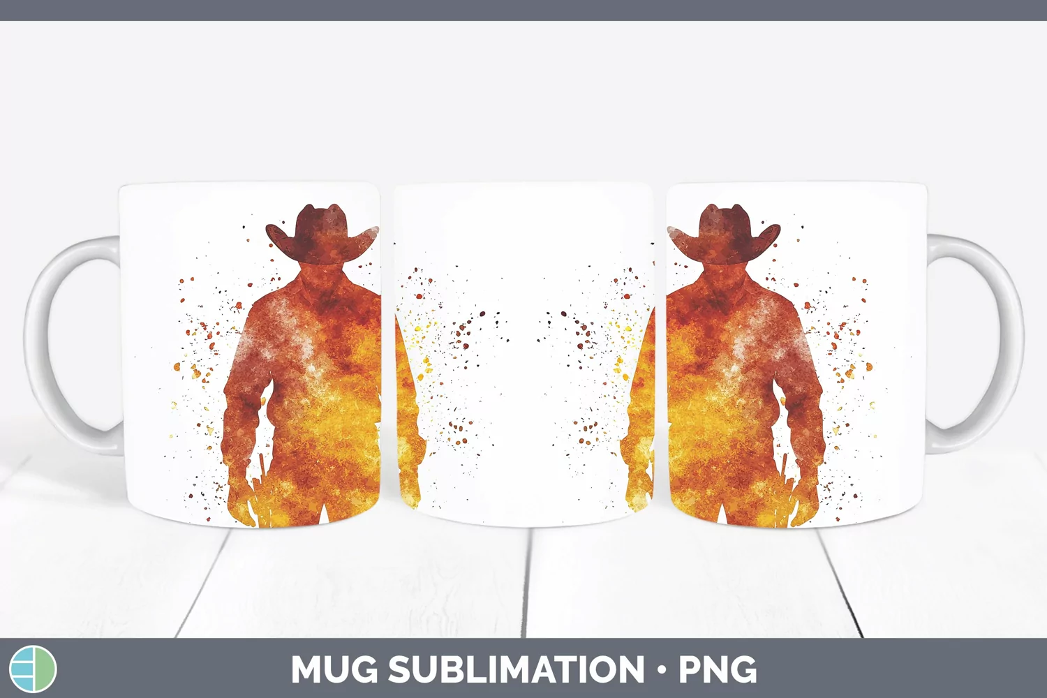 GorgeousWatercolor Splash Mug Wrap design.