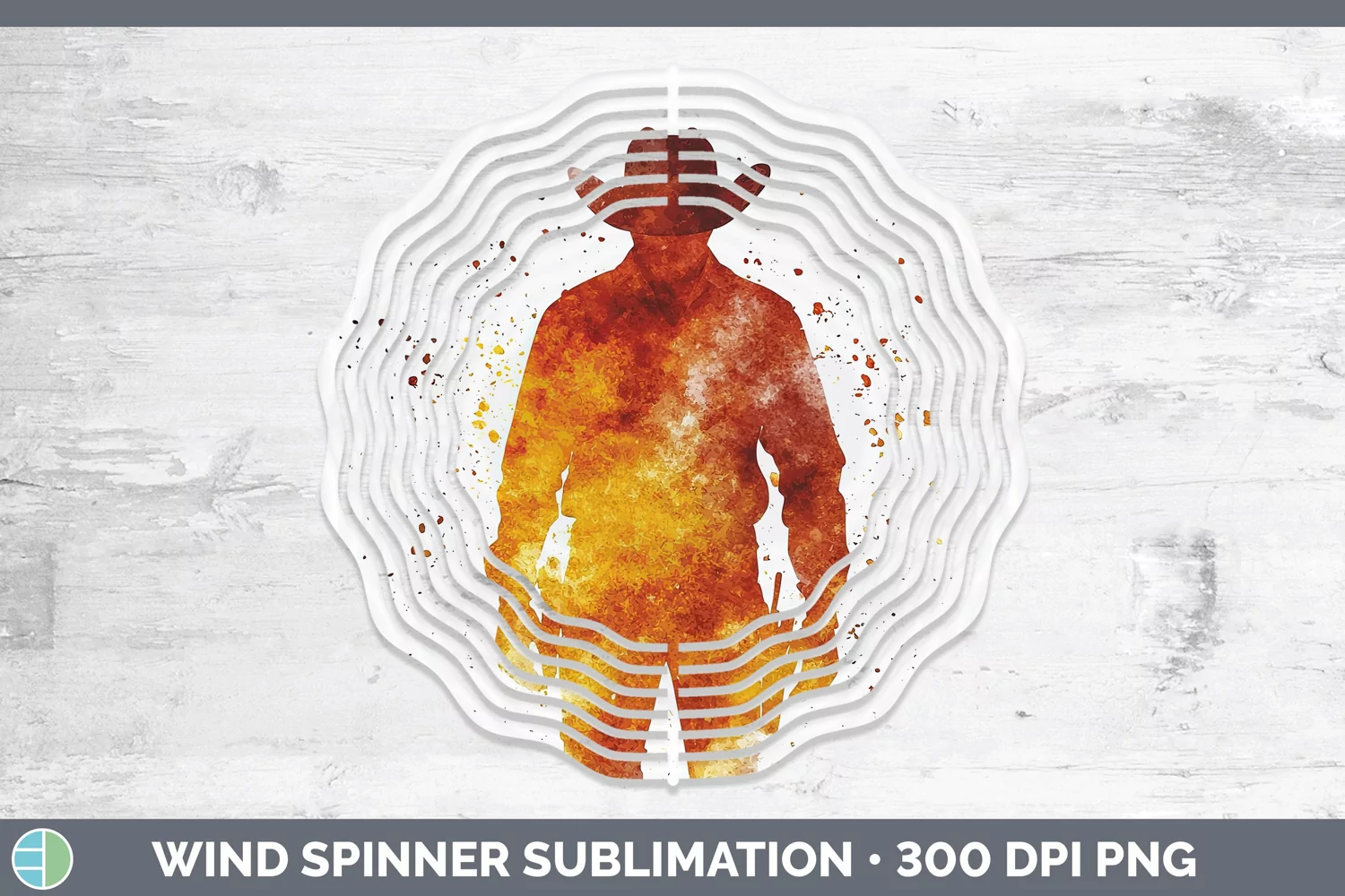 GorgeousWatercolor Splash Wind Spinner design.