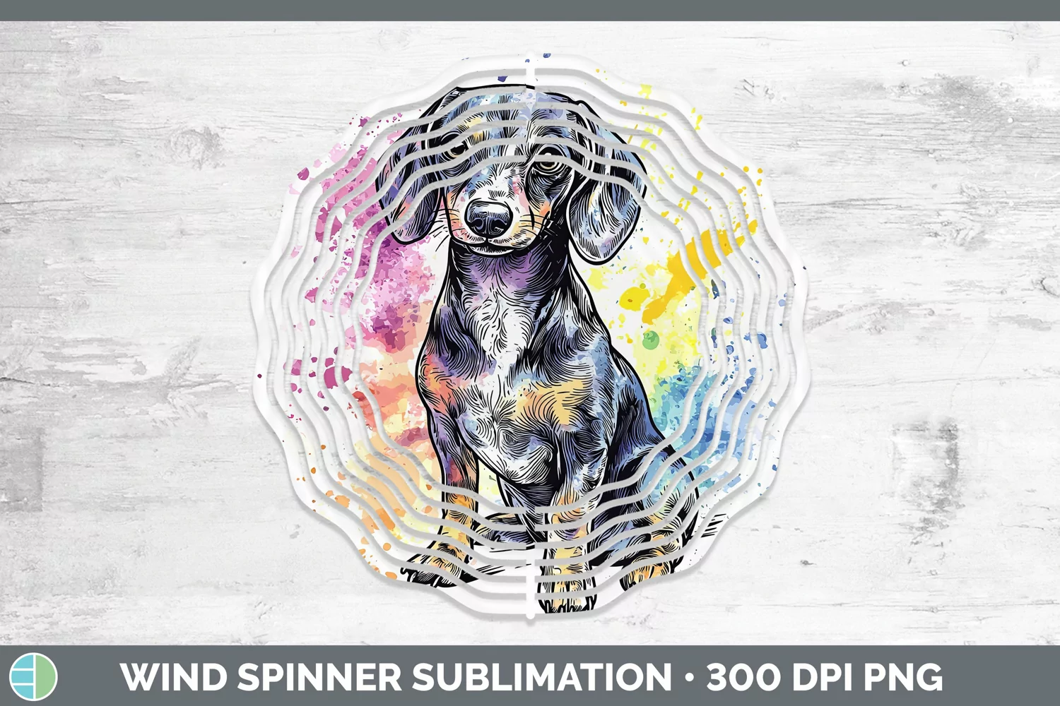 GorgeousWatercolor Splash Wind Spinner design.