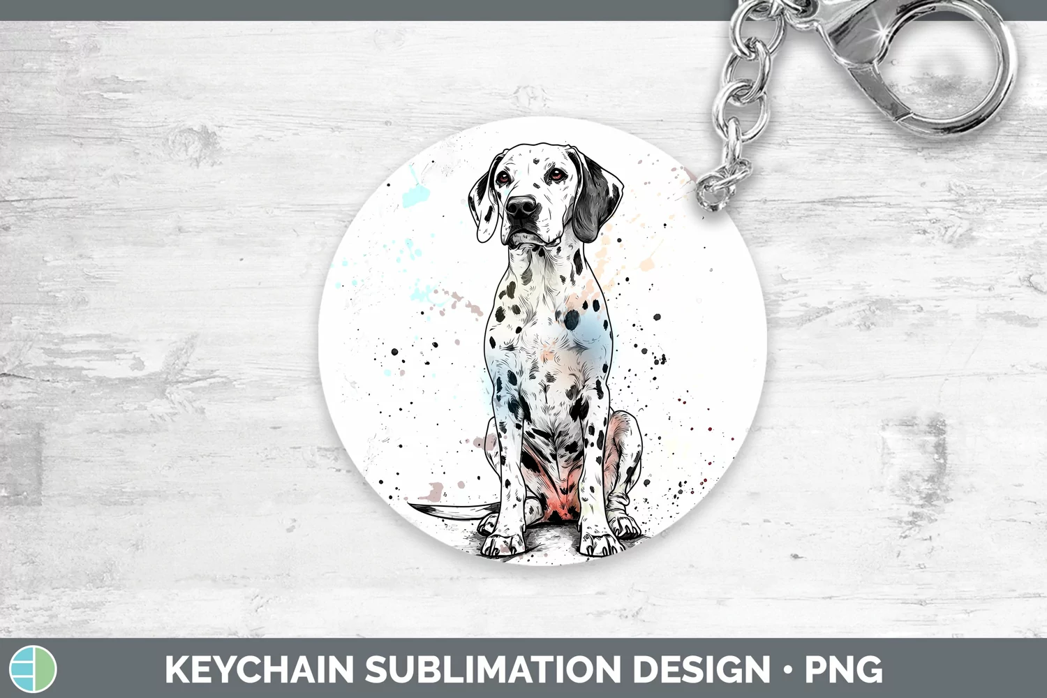 GorgeousWatercolor Splash Keychain design.