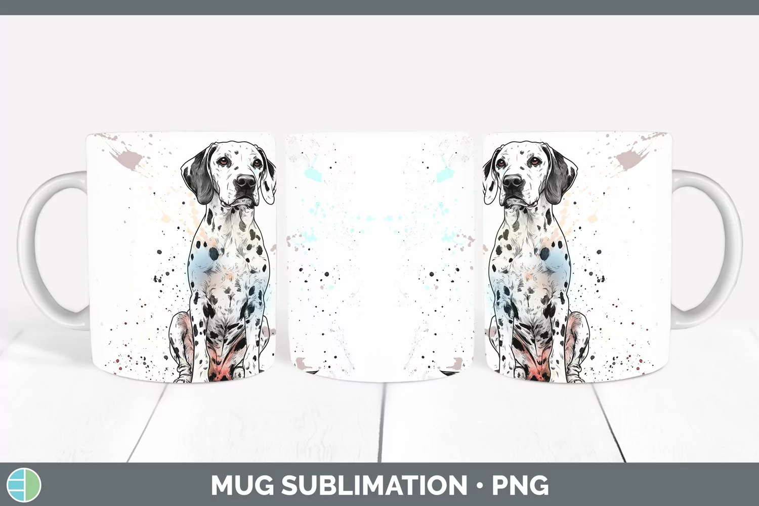 GorgeousWatercolor Splash Mug Wrap design.