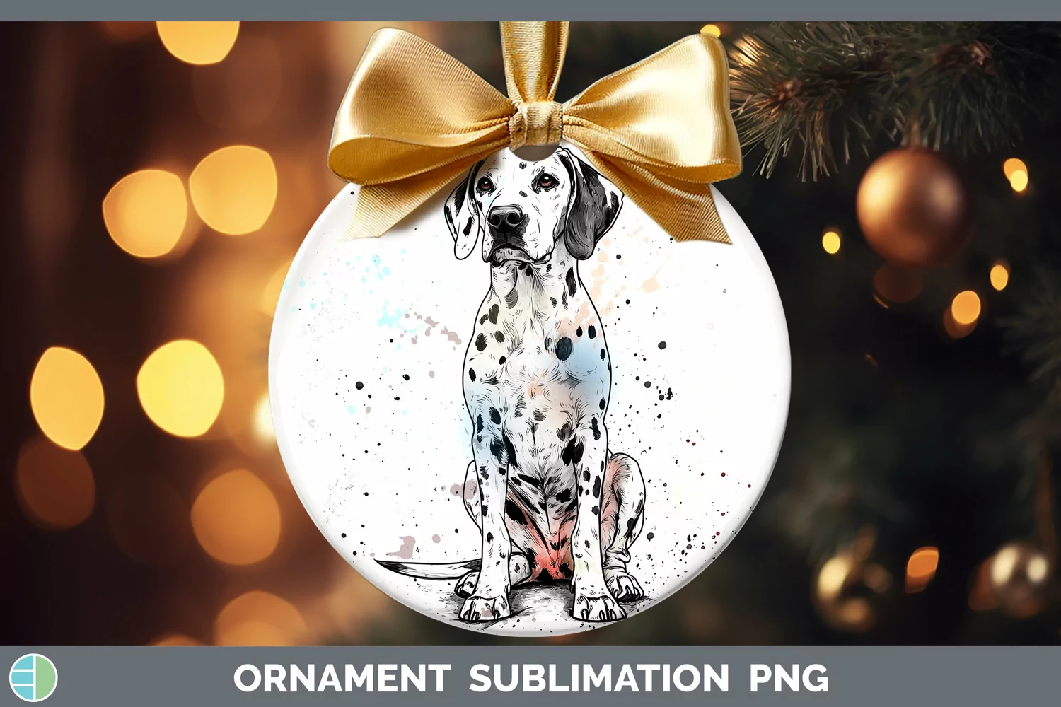 GorgeousWatercolor Splash Ornament design.