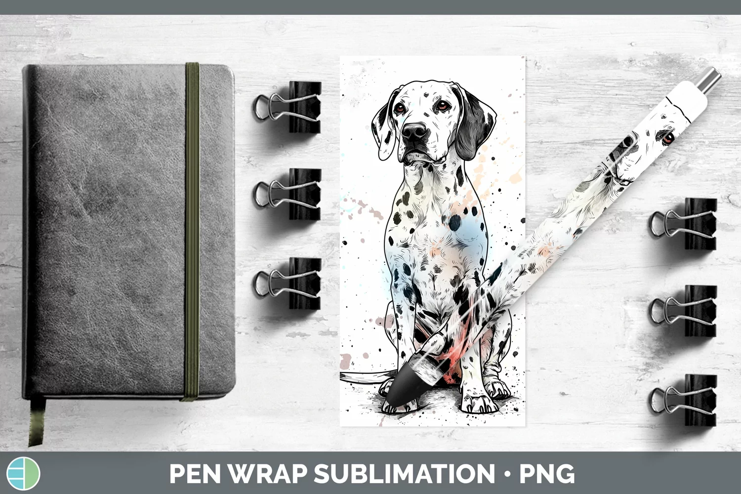 GorgeousWatercolor Splash Pen Wrap design.