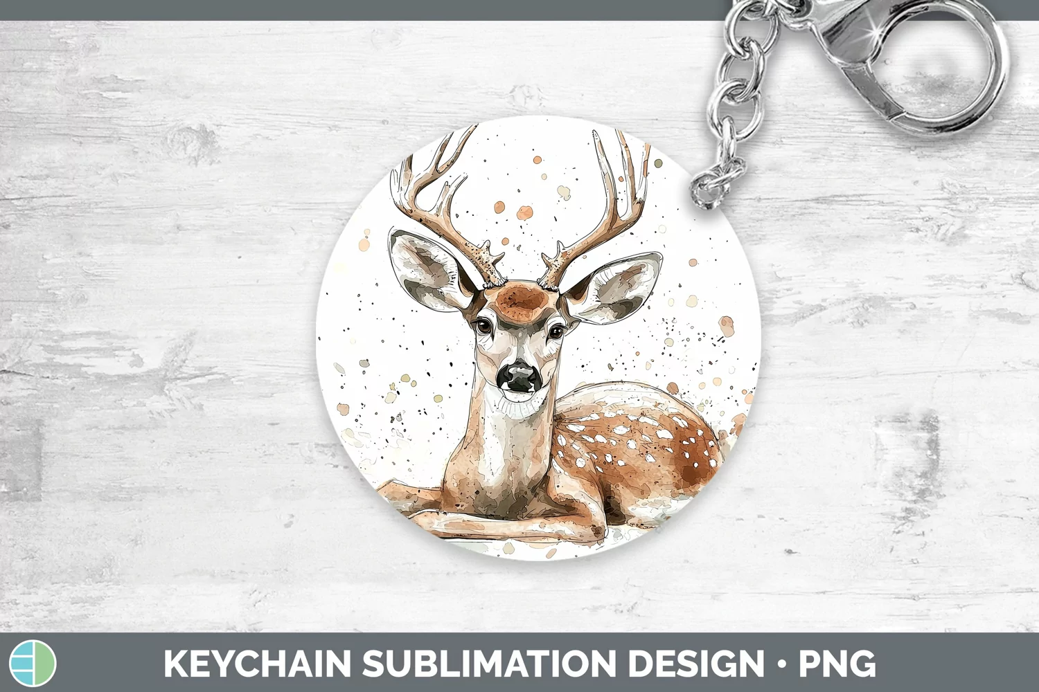 GorgeousWatercolor Splash Keychain design.
