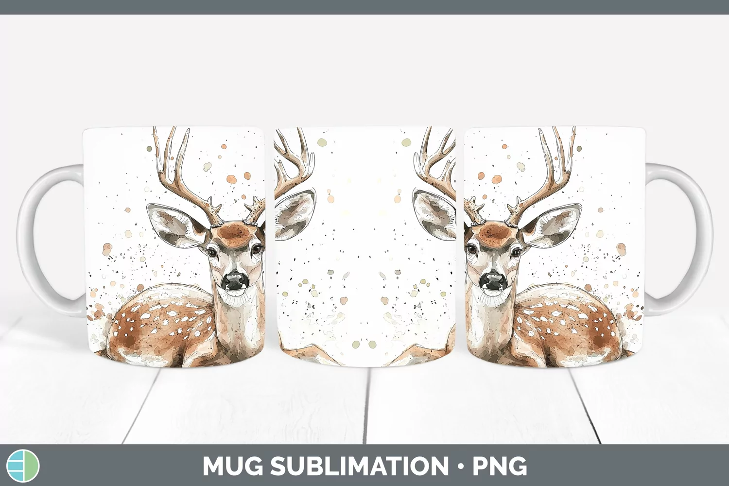 GorgeousWatercolor Splash Mug Wrap design.