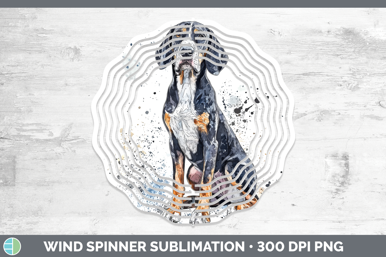 GorgeousWatercolor Splash Dogs 03 Wind Spinner design.