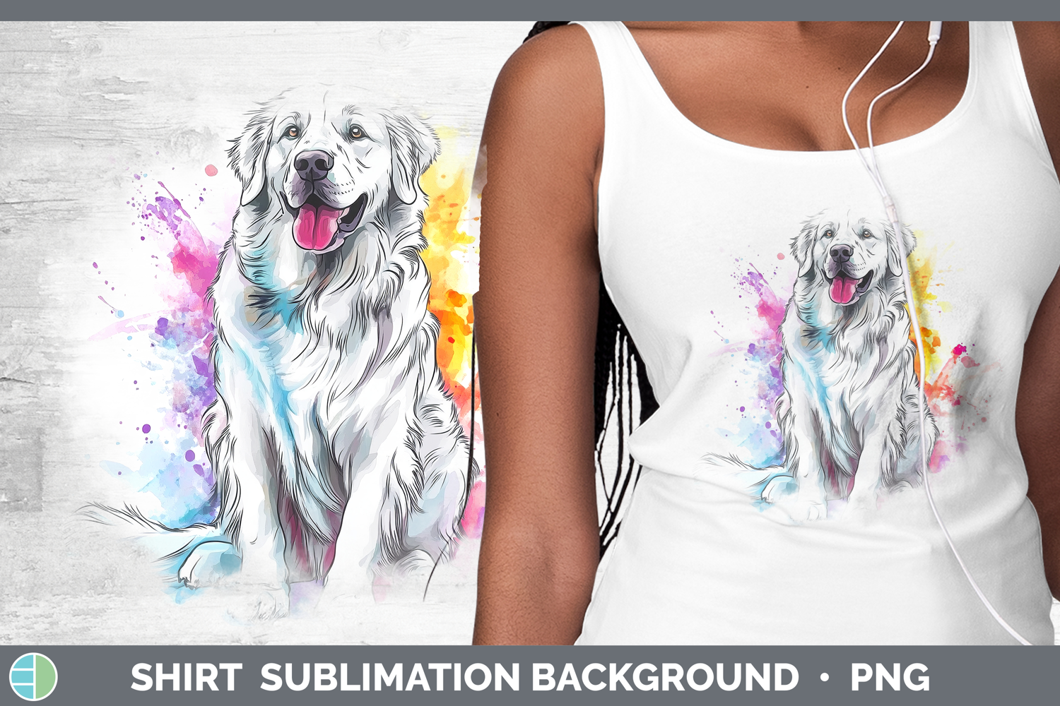 GorgeousWatercolor Splash Dogs 03 Shirt design.