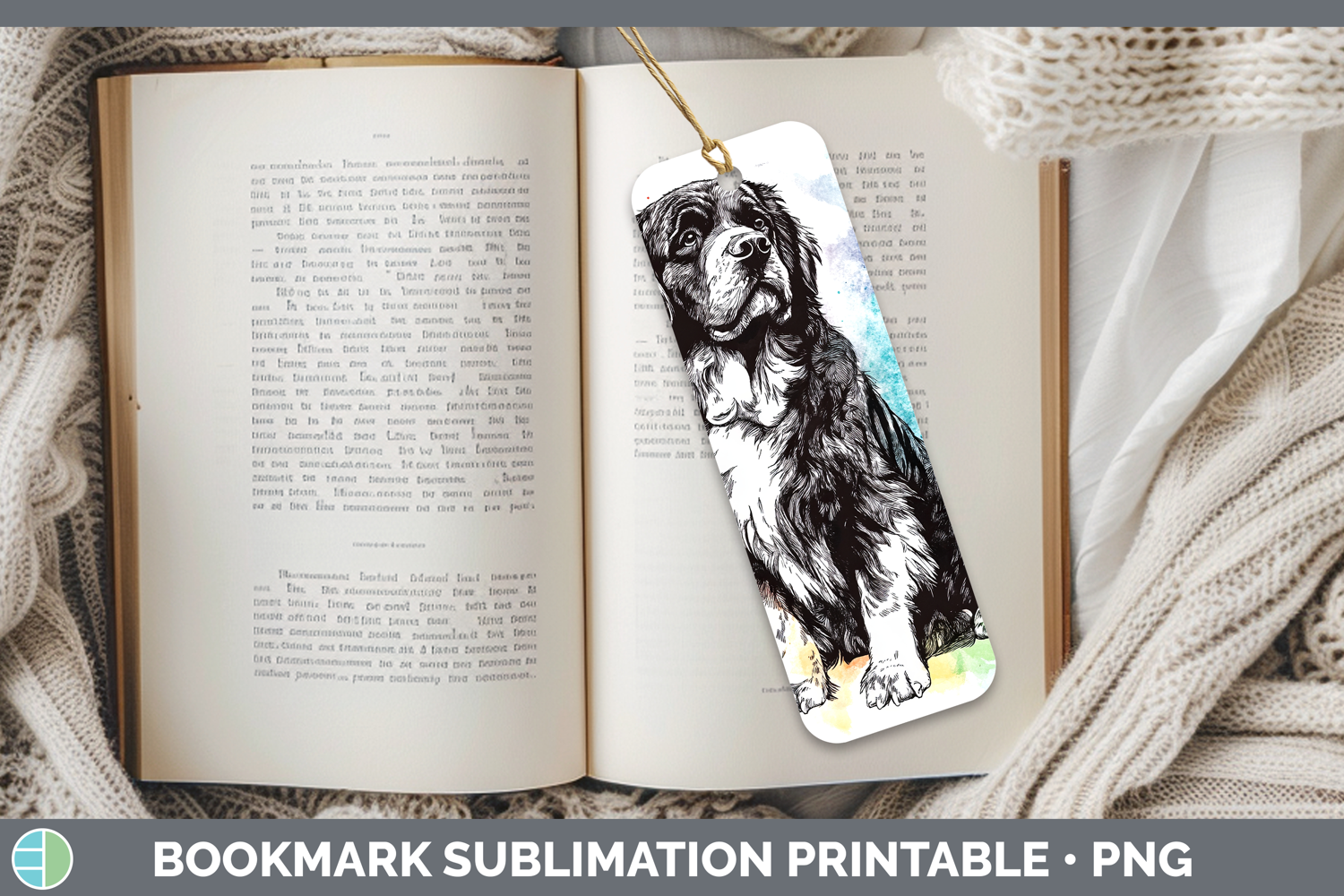 GorgeousWatercolor Splash Dogs 03 Bookmark design.